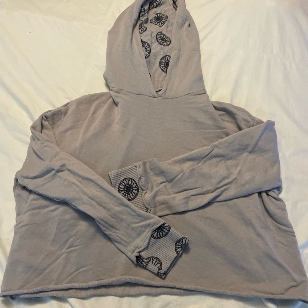 Gray cropped hoodie Soulcycle sweatshirt